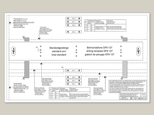 record DFA 127 – Drilling template