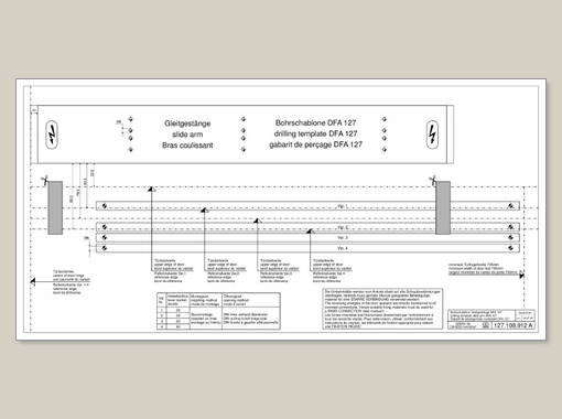 record DFA 127 – Drilling template slide arm