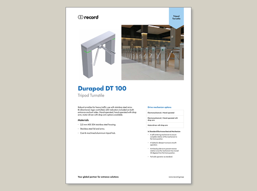 record Durapod DT 100 data sheet