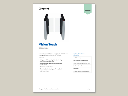 record Vision Touch data sheet 