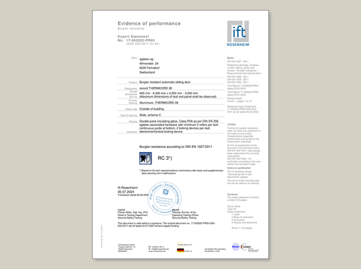 Record THERMCORD RC 3 – Expert statement (GAS)